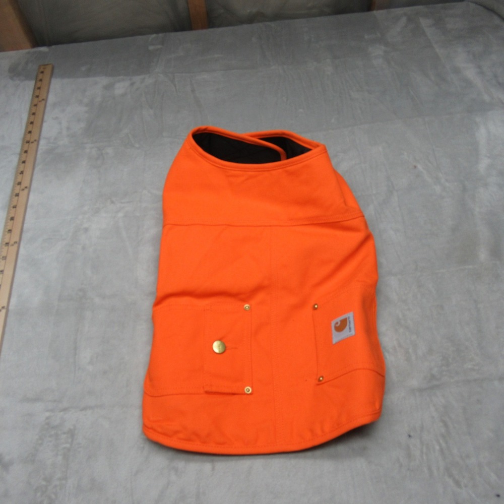 Carhartt Chore Coat Dog 1 Size Orange Insulated Firm Duck Canvas Rain Wind Warm - Picture 6 of 9